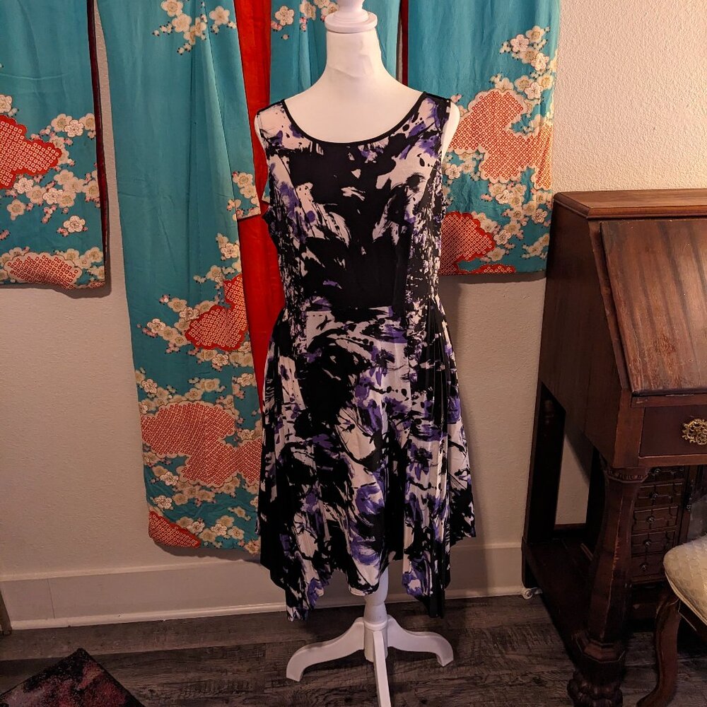 Simply Vera Vera Wang Purple, Black and White Dress